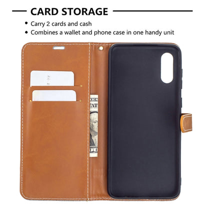 Color Matching Denim Texture Horizontal Flip Leather Case with Holder & Card Slots & Wallet & Lanyard, For Samsung Galaxy A02, For Samsung Galaxy A32 4G