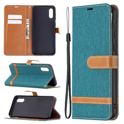 Color Matching Denim Texture Horizontal Flip Leather Case with Holder & Card Slots & Wallet & Lanyard, For Samsung Galaxy A02, For Samsung Galaxy A32 4G