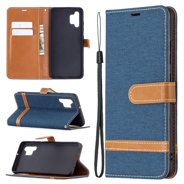 Color Matching Denim Texture Horizontal Flip Leather Case with Holder & Card Slots & Wallet & Lanyard, For Samsung Galaxy A02, For Samsung Galaxy A32 4G