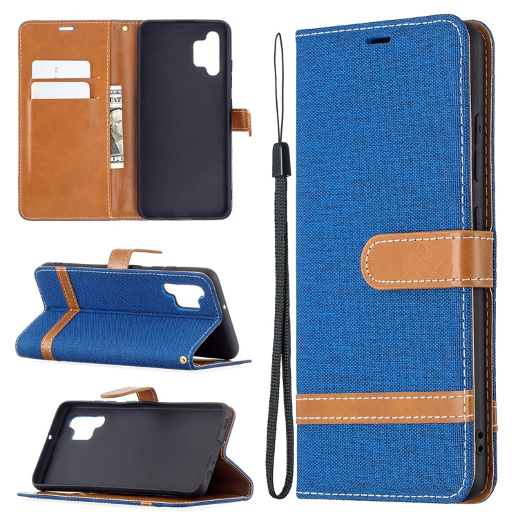Color Matching Denim Texture Horizontal Flip Leather Case with Holder & Card Slots & Wallet & Lanyard, For Samsung Galaxy A02, For Samsung Galaxy A32 4G