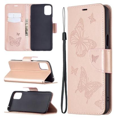 Two Butterflies Embossing Pattern Horizontal Flip Leather Case with Holder & Card Slot & Wallet & Lanyard, For LG K42, For Xiaomi Redmi Note 10 Pro, For Huawei P50, For Huawei P50 Pro