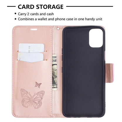 Two Butterflies Embossing Pattern Horizontal Flip Leather Case with Holder & Card Slot & Wallet & Lanyard, For LG K42, For Xiaomi Redmi Note 10 Pro, For Huawei P50, For Huawei P50 Pro