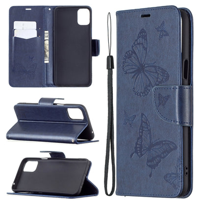 Two Butterflies Embossing Pattern Horizontal Flip Leather Case with Holder & Card Slot & Wallet & Lanyard, For LG K42, For Xiaomi Redmi Note 10 Pro, For Huawei P50, For Huawei P50 Pro