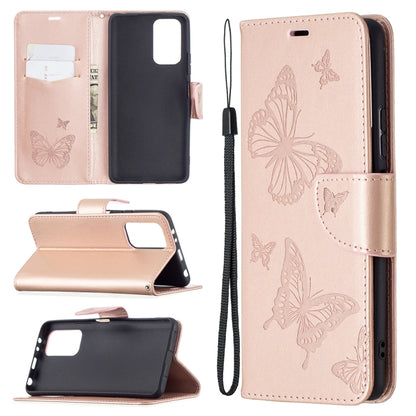 Two Butterflies Embossing Pattern Horizontal Flip Leather Case with Holder & Card Slot & Wallet & Lanyard, For LG K42, For Xiaomi Redmi Note 10 Pro, For Huawei P50, For Huawei P50 Pro