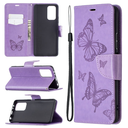 Two Butterflies Embossing Pattern Horizontal Flip Leather Case with Holder & Card Slot & Wallet & Lanyard, For LG K42, For Xiaomi Redmi Note 10 Pro, For Huawei P50, For Huawei P50 Pro