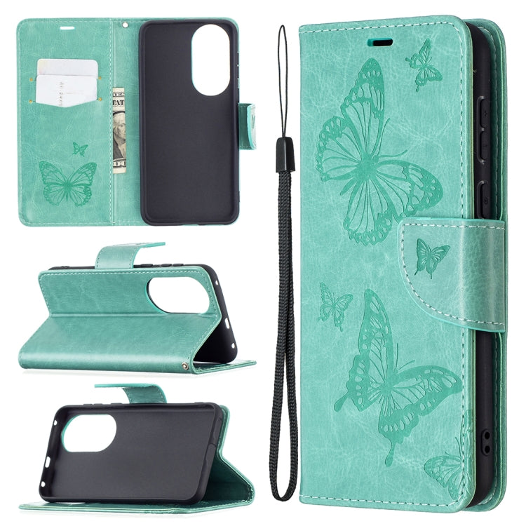 Two Butterflies Embossing Pattern Horizontal Flip Leather Case with Holder & Card Slot & Wallet & Lanyard, For LG K42, For Xiaomi Redmi Note 10 Pro, For Huawei P50, For Huawei P50 Pro