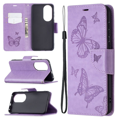 Two Butterflies Embossing Pattern Horizontal Flip Leather Case with Holder & Card Slot & Wallet & Lanyard, For LG K42, For Xiaomi Redmi Note 10 Pro, For Huawei P50, For Huawei P50 Pro