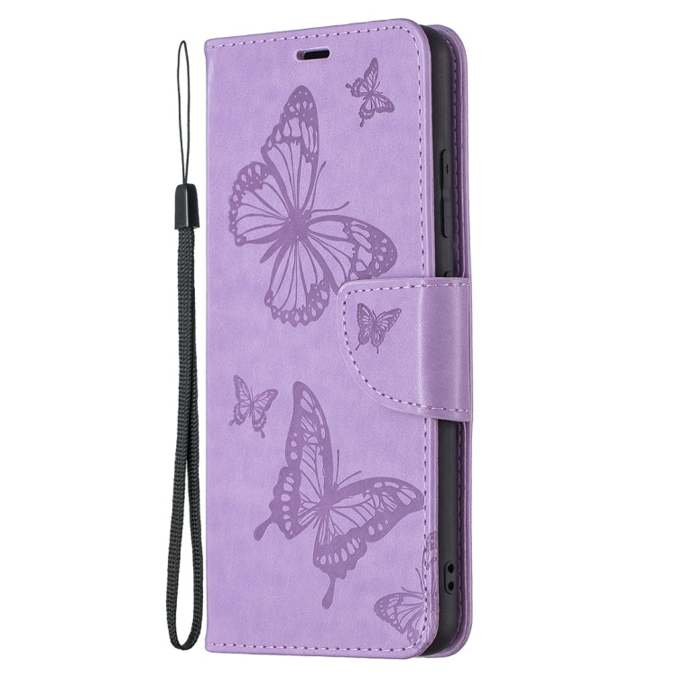 Two Butterflies Embossing Pattern Horizontal Flip Leather Case with Holder & Card Slot & Wallet & Lanyard, For Samsung Galaxy A32 4G