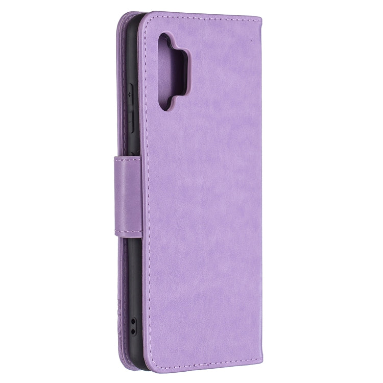 Two Butterflies Embossing Pattern Horizontal Flip Leather Case with Holder & Card Slot & Wallet & Lanyard, For Samsung Galaxy A32 4G