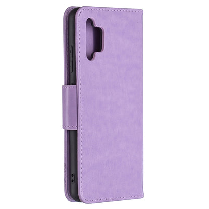 Two Butterflies Embossing Pattern Horizontal Flip Leather Case with Holder & Card Slot & Wallet & Lanyard, For Samsung Galaxy A32 4G