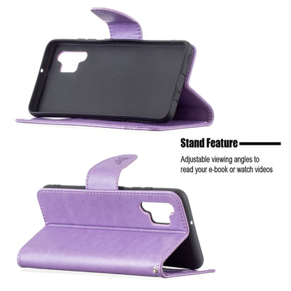 Two Butterflies Embossing Pattern Horizontal Flip Leather Case with Holder & Card Slot & Wallet & Lanyard, For Samsung Galaxy A32 4G