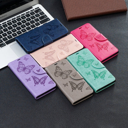 Two Butterflies Embossing Pattern Horizontal Flip Leather Case with Holder & Card Slot & Wallet & Lanyard, For Samsung Galaxy A32 4G