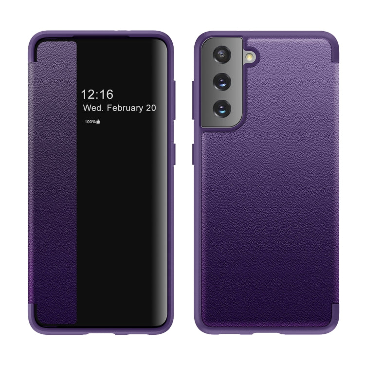 Magnetic Side Window View Shockproof Horizontal Flip Leather Case, For Samsung Galaxy A02s 164.2mm, For Samsung Galaxy A02s 166.5mm, For Samsung Galaxy A12, For Samsung Galaxy A32 5G, For Samsung Galaxy A42, For Samsung Galaxy A52 4G / 5G              ...
