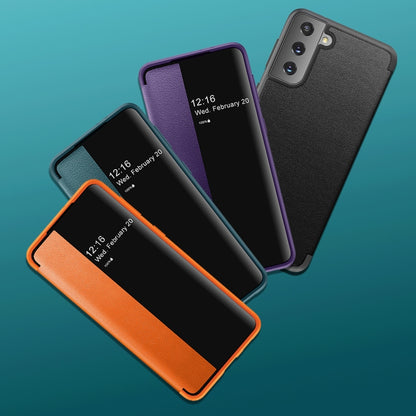 Magnetic Side Window View Shockproof Horizontal Flip Leather Case, For Samsung Galaxy A02s 164.2mm, For Samsung Galaxy A02s 166.5mm, For Samsung Galaxy A12, For Samsung Galaxy A32 5G, For Samsung Galaxy A42, For Samsung Galaxy A52 4G / 5G              ...