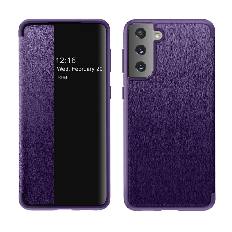 Magnetic Side Window View Shockproof Horizontal Flip Leather Case, For Samsung Galaxy A02s 164.2mm, For Samsung Galaxy A02s 166.5mm, For Samsung Galaxy A12, For Samsung Galaxy A32 5G, For Samsung Galaxy A42, For Samsung Galaxy A52 4G / 5G              ...