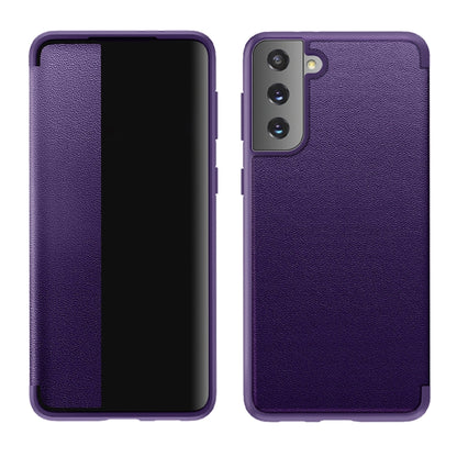 Magnetic Side Window View Shockproof Horizontal Flip Leather Case, For Samsung Galaxy A02s 164.2mm, For Samsung Galaxy A02s 166.5mm, For Samsung Galaxy A12, For Samsung Galaxy A32 5G, For Samsung Galaxy A42, For Samsung Galaxy A52 4G / 5G              ...
