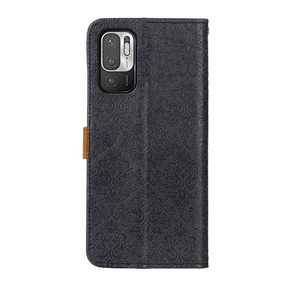 European Floral Embossed Copper Buckle Horizontal Flip PU Leather Case with Holder & Card Slots & Wallet & Photo Frame, For OPPO Realme C21, For Xiaomi Poco M3 Pro 4G / Poco M3 Pro 5G / Redmi Note 10 5G