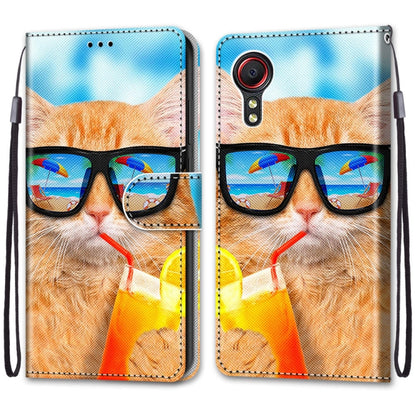 Coloured Drawing Cross Texture Horizontal Flip PU Leather Case with Holder & Card Slots & Wallet & Lanyard, For Samsung Galaxy Xcover 5
