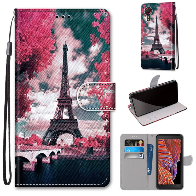 Coloured Drawing Cross Texture Horizontal Flip PU Leather Case with Holder & Card Slots & Wallet & Lanyard, For Samsung Galaxy Xcover 5