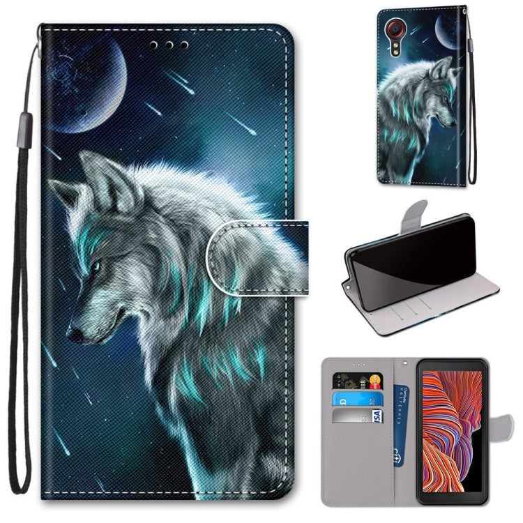 Coloured Drawing Cross Texture Horizontal Flip PU Leather Case with Holder & Card Slots & Wallet & Lanyard, For Samsung Galaxy Xcover 5