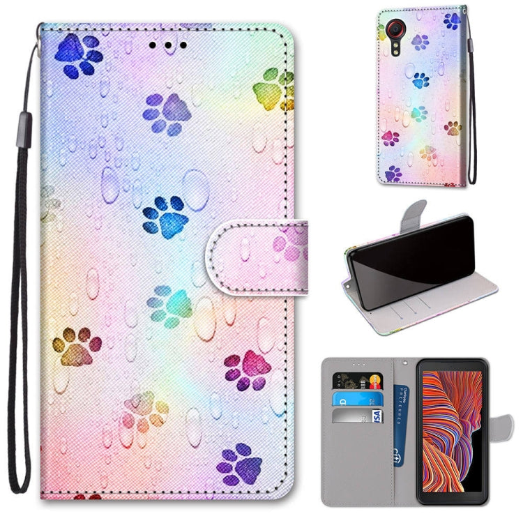 Coloured Drawing Cross Texture Horizontal Flip PU Leather Case with Holder & Card Slots & Wallet & Lanyard, For Samsung Galaxy Xcover 5