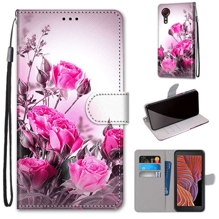Coloured Drawing Cross Texture Horizontal Flip PU Leather Case with Holder & Card Slots & Wallet & Lanyard, For Samsung Galaxy Xcover 5