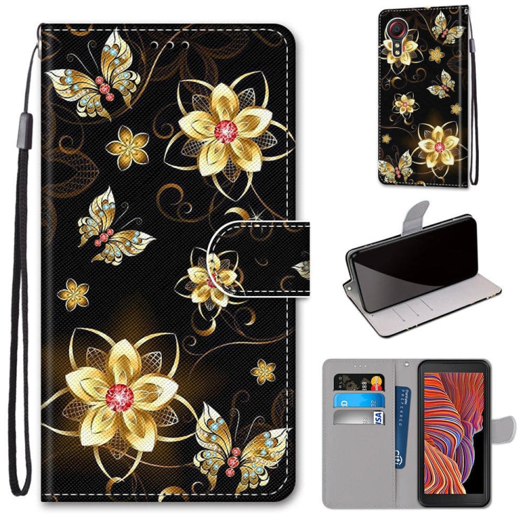 Coloured Drawing Cross Texture Horizontal Flip PU Leather Case with Holder & Card Slots & Wallet & Lanyard, For Samsung Galaxy Xcover 5