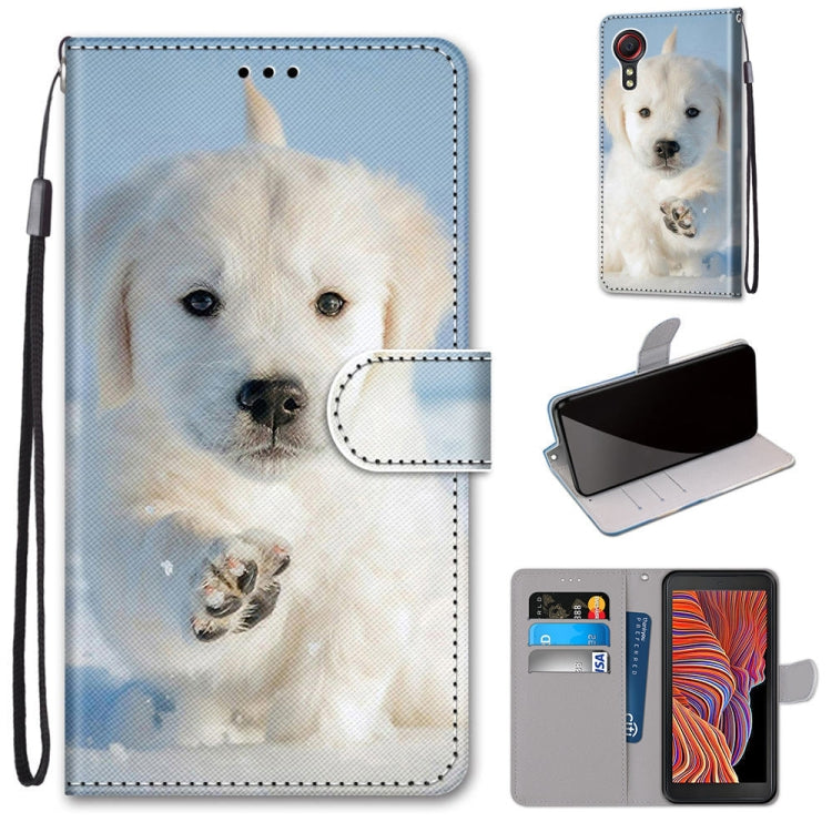Coloured Drawing Cross Texture Horizontal Flip PU Leather Case with Holder & Card Slots & Wallet & Lanyard, For Samsung Galaxy Xcover 5
