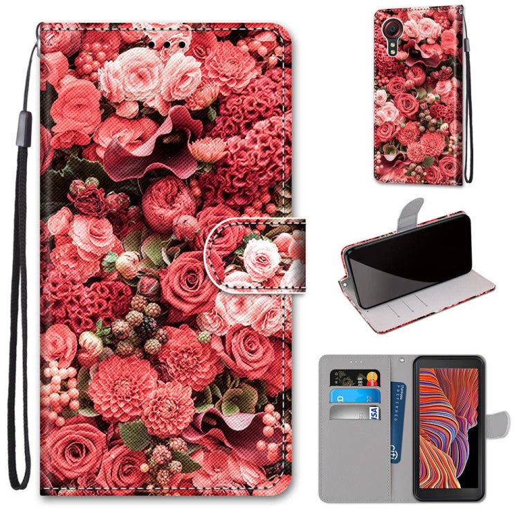 Coloured Drawing Cross Texture Horizontal Flip PU Leather Case with Holder & Card Slots & Wallet & Lanyard, For Samsung Galaxy Xcover 5