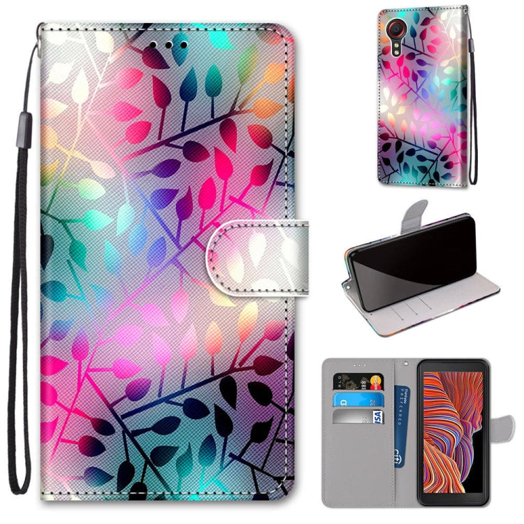 Coloured Drawing Cross Texture Horizontal Flip PU Leather Case with Holder & Card Slots & Wallet & Lanyard, For Samsung Galaxy Xcover 5