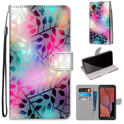 Coloured Drawing Cross Texture Horizontal Flip PU Leather Case with Holder & Card Slots & Wallet & Lanyard, For Samsung Galaxy Xcover 5