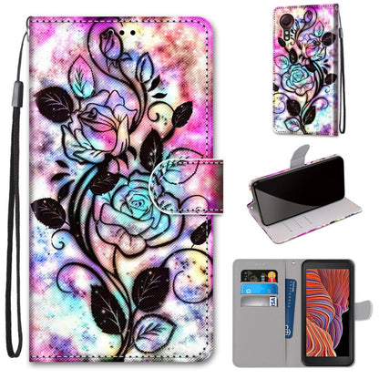 Coloured Drawing Cross Texture Horizontal Flip PU Leather Case with Holder & Card Slots & Wallet & Lanyard, For Samsung Galaxy Xcover 5