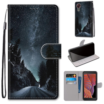 Coloured Drawing Cross Texture Horizontal Flip PU Leather Case with Holder & Card Slots & Wallet & Lanyard, For Samsung Galaxy Xcover 5