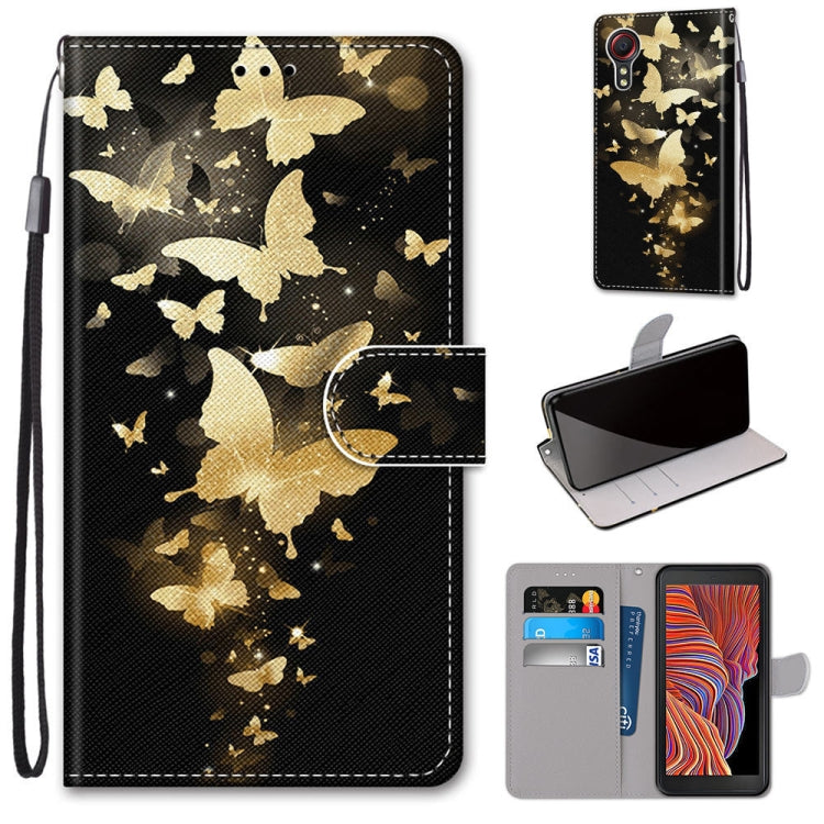 Coloured Drawing Cross Texture Horizontal Flip PU Leather Case with Holder & Card Slots & Wallet & Lanyard, For Samsung Galaxy Xcover 5