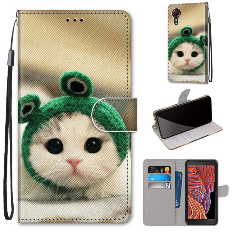 Coloured Drawing Cross Texture Horizontal Flip PU Leather Case with Holder & Card Slots & Wallet & Lanyard, For Samsung Galaxy Xcover 5