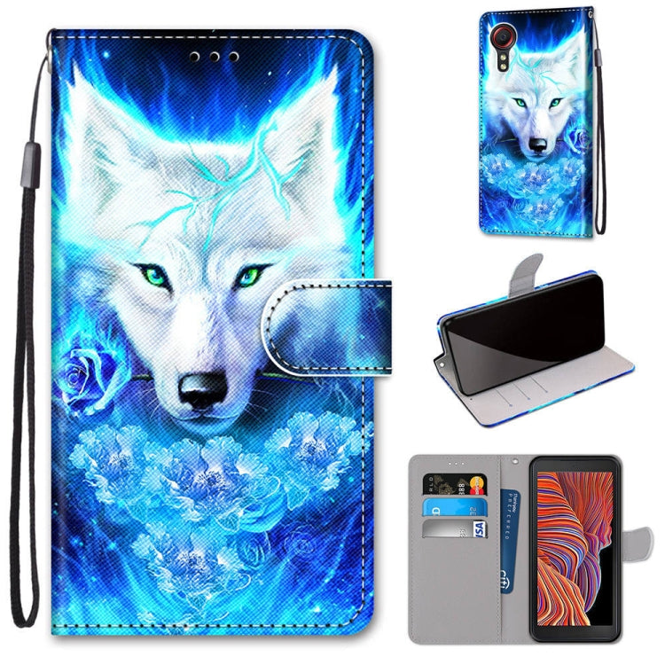 Coloured Drawing Cross Texture Horizontal Flip PU Leather Case with Holder & Card Slots & Wallet & Lanyard, For Samsung Galaxy Xcover 5