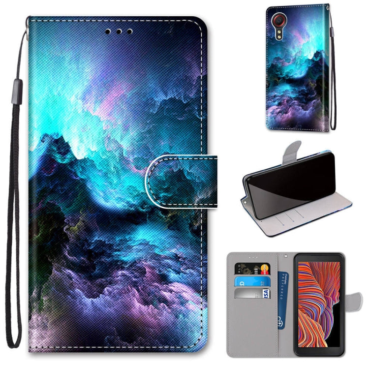 Coloured Drawing Cross Texture Horizontal Flip PU Leather Case with Holder & Card Slots & Wallet & Lanyard, For Samsung Galaxy Xcover 5