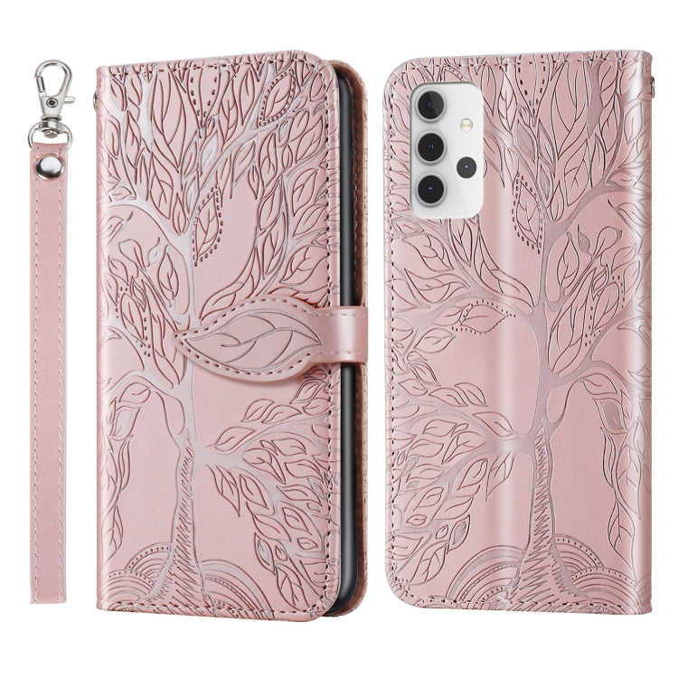 Life of Tree Embossing Pattern Horizontal Flip Leather Case with Holder & Card Slot & Wallet & Photo Frame & Lanyard, For Samsung Galaxy A02, For Samsung Galaxy A32 5G, For Samsung Galaxy M62, For Xiaomi Mi 11