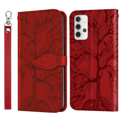 Life of Tree Embossing Pattern Horizontal Flip Leather Case with Holder & Card Slot & Wallet & Photo Frame & Lanyard, For Samsung Galaxy A02, For Samsung Galaxy A32 5G, For Samsung Galaxy M62, For Xiaomi Mi 11