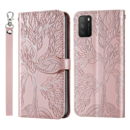 Life of Tree Embossing Pattern Horizontal Flip Leather Case with Holder & Card Slot & Wallet & Photo Frame & Lanyard, For Xiaomi Poco M3