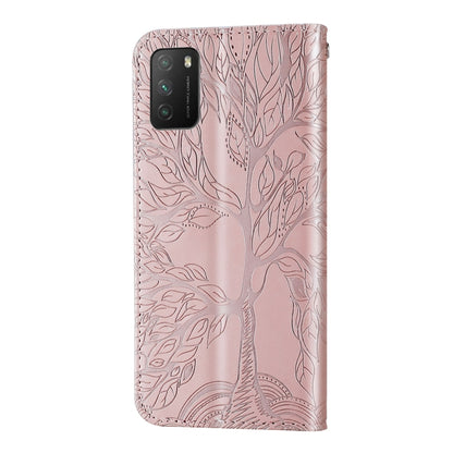 Life of Tree Embossing Pattern Horizontal Flip Leather Case with Holder & Card Slot & Wallet & Photo Frame & Lanyard, For Xiaomi Poco M3