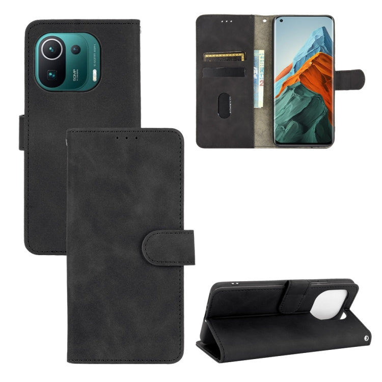 Solid Color Skin Feel Magnetic Buckle Horizontal Flip Calf Texture PU Leather Case with Holder & Card Slots & Wallet, For Xiaomi Mi 11 Ultra, For Xiaomi Mi 11 Pro
