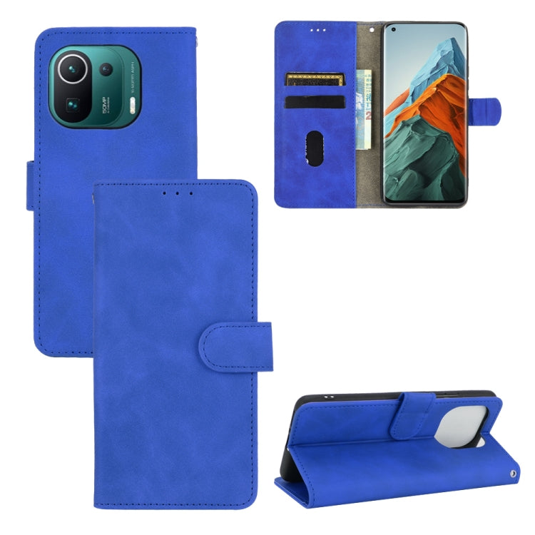 Solid Color Skin Feel Magnetic Buckle Horizontal Flip Calf Texture PU Leather Case with Holder & Card Slots & Wallet, For Xiaomi Mi 11 Ultra, For Xiaomi Mi 11 Pro