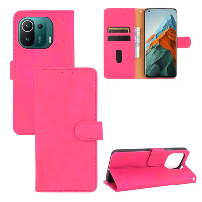 Solid Color Skin Feel Magnetic Buckle Horizontal Flip Calf Texture PU Leather Case with Holder & Card Slots & Wallet, For Xiaomi Mi 11 Ultra, For Xiaomi Mi 11 Pro