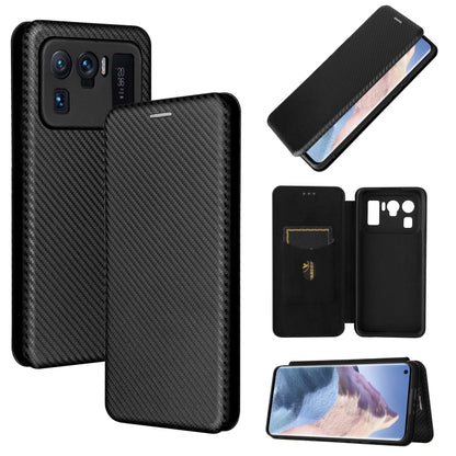 Carbon Fiber Texture Magnetic Horizontal Flip TPU + PC + PU Leather Case with Card Slot, For Xiaomi Mi 11 Ultra, For Xiaomi Mi 11 Pro, For Xiaomi Mi 11 Lite, For Realme C21