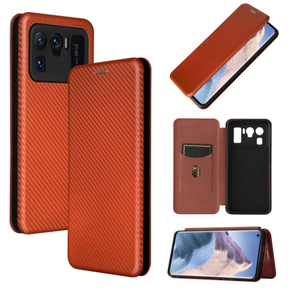 Carbon Fiber Texture Magnetic Horizontal Flip TPU + PC + PU Leather Case with Card Slot, For Xiaomi Mi 11 Ultra, For Xiaomi Mi 11 Pro, For Xiaomi Mi 11 Lite, For Realme C21