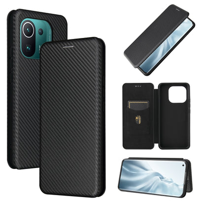 Carbon Fiber Texture Magnetic Horizontal Flip TPU + PC + PU Leather Case with Card Slot, For Xiaomi Mi 11 Ultra, For Xiaomi Mi 11 Pro, For Xiaomi Mi 11 Lite, For Realme C21