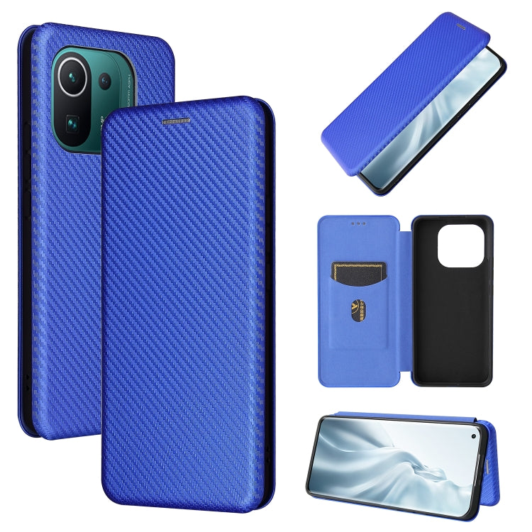 Carbon Fiber Texture Magnetic Horizontal Flip TPU + PC + PU Leather Case with Card Slot, For Xiaomi Mi 11 Ultra, For Xiaomi Mi 11 Pro, For Xiaomi Mi 11 Lite, For Realme C21