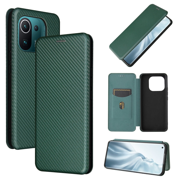 Carbon Fiber Texture Magnetic Horizontal Flip TPU + PC + PU Leather Case with Card Slot, For Xiaomi Mi 11 Ultra, For Xiaomi Mi 11 Pro, For Xiaomi Mi 11 Lite, For Realme C21
