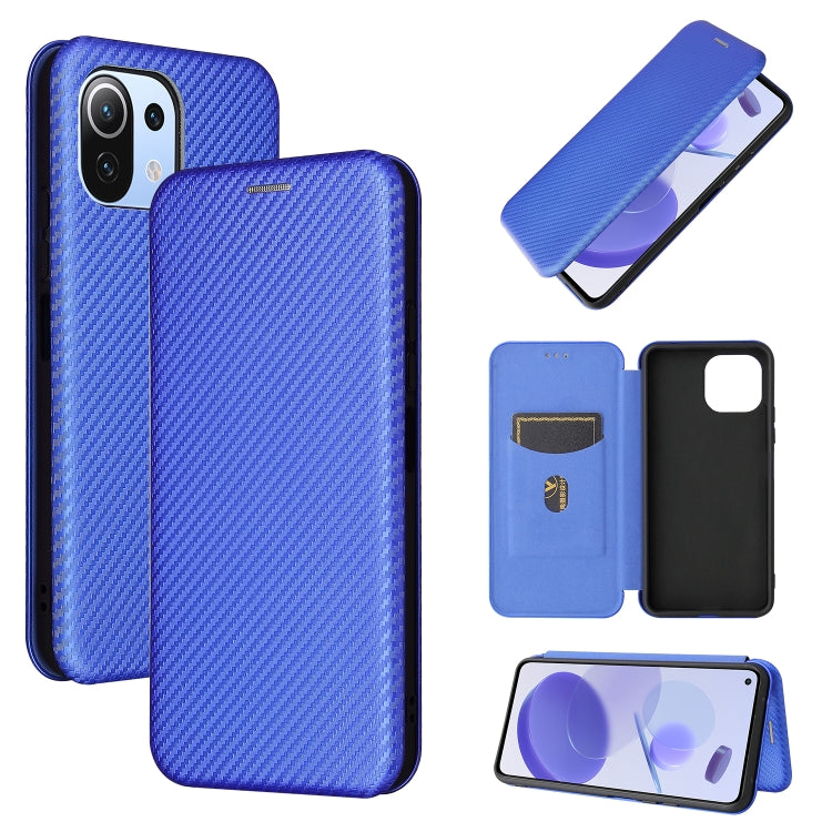 Carbon Fiber Texture Magnetic Horizontal Flip TPU + PC + PU Leather Case with Card Slot, For Xiaomi Mi 11 Ultra, For Xiaomi Mi 11 Pro, For Xiaomi Mi 11 Lite, For Realme C21